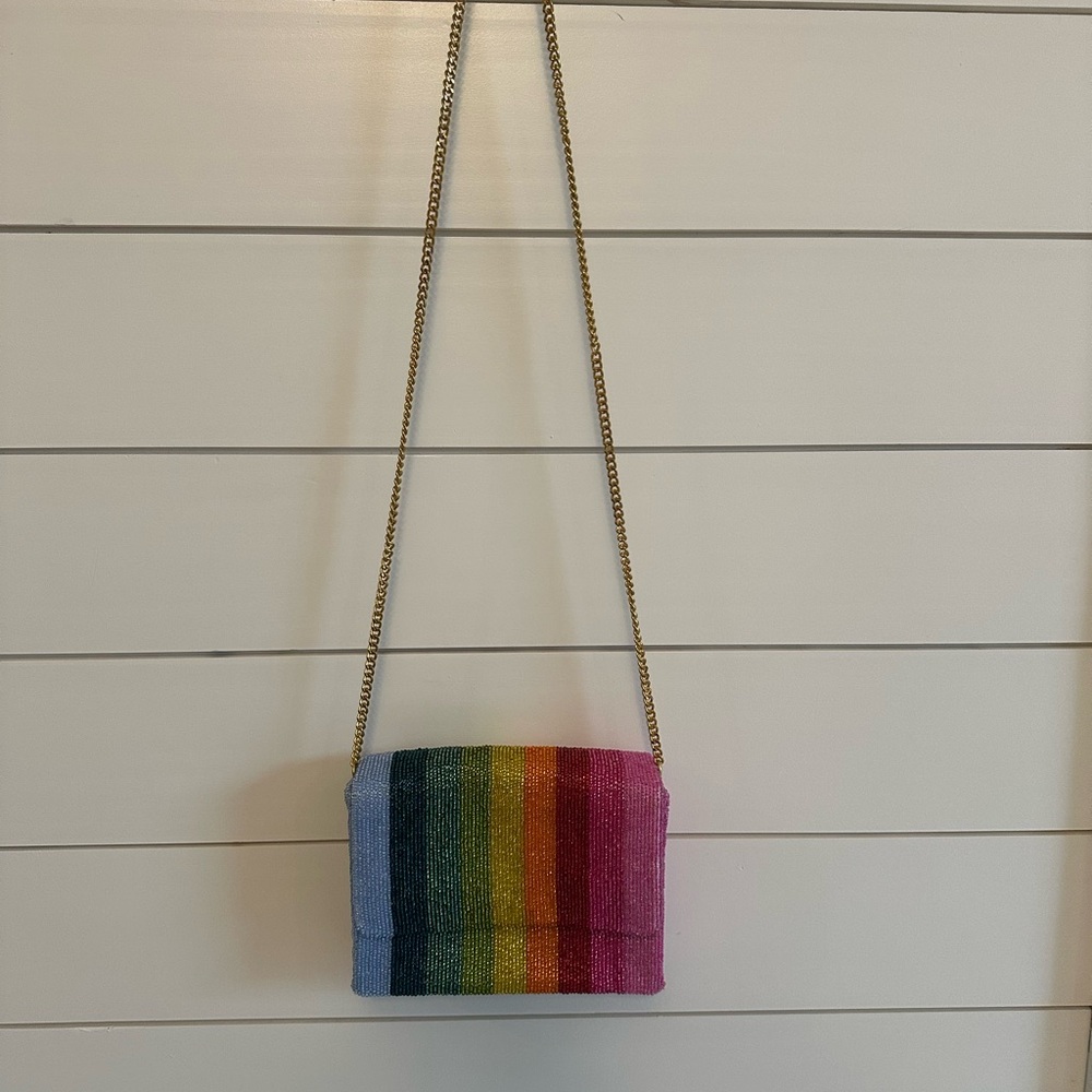 Tia Na NY Beaded Rainbow Love Purse Crossbody